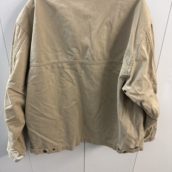 Eddie Bauer Field Chore Jacket Mens Large Tan Full-Zip Distressed (F31) - Picture 9 of 11